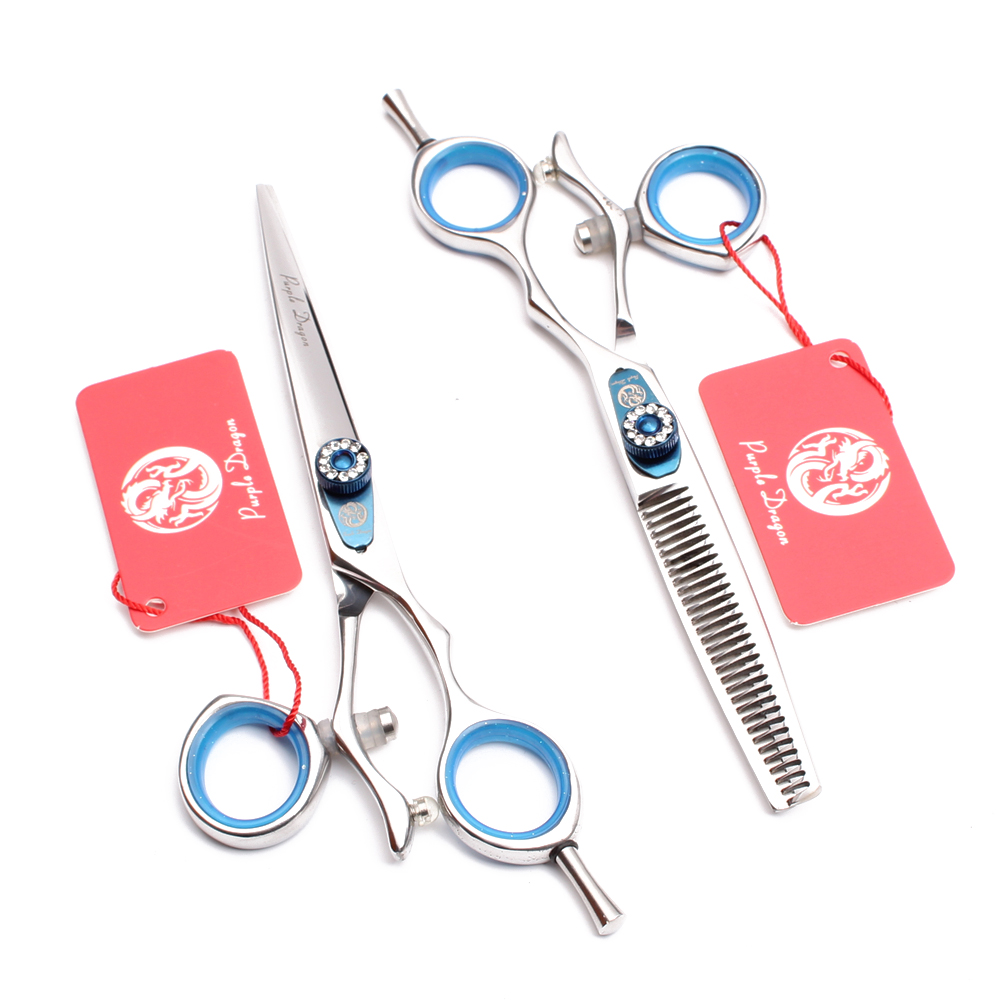 

6'' 17.5cm 440C Purple Dragon Shiny Swivel Handle Cutting Shears Thinning Scissors Hairdressing Scissors Professional Hair Scissors Z9019