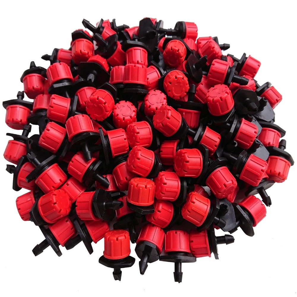

50/100pcs Adjustable Irrigation Drippers Sprinklers Emitter Drip System on 4/7mm tubing, 50pcs