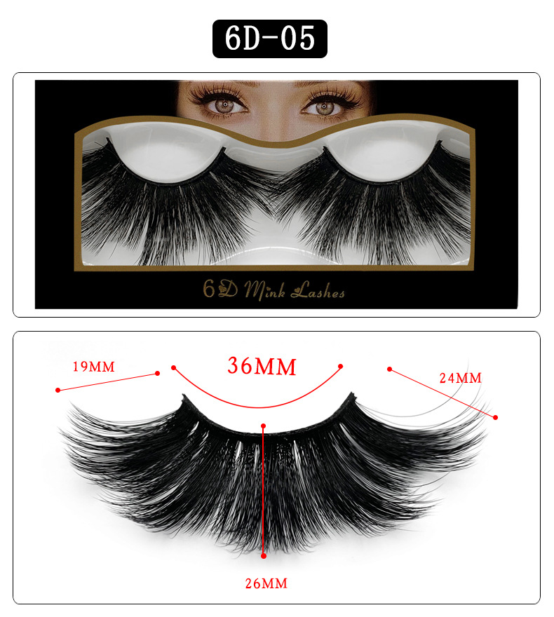 

Natural look thick long mink 3D hair lashes soft & vivid 6D mink lashes makeup handmade reusable fake lashes DHL free