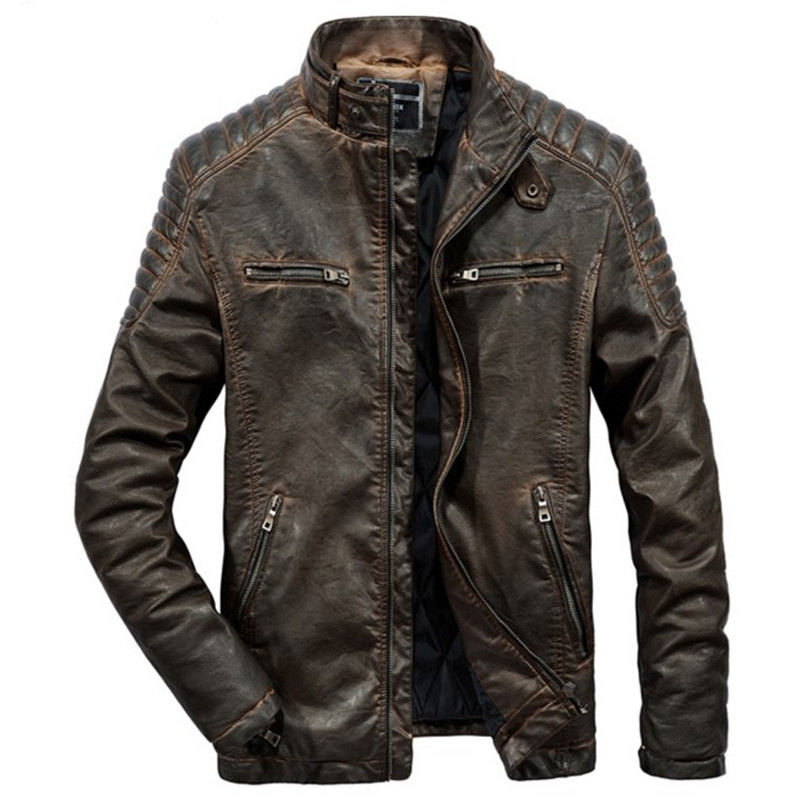 jaqueta biker vintage em couro