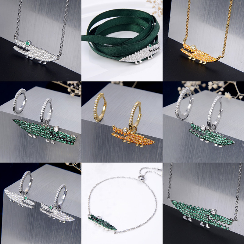 

Fashion 925 Cocodrilo jewelry hoop earrings for women cubic zircon studs earring woman 2020 Female A-gift jewelry