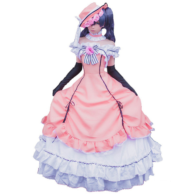 

Anime Black Butler Ciel Phantomhive Cosplay Women Victorian Medieval Ball Gown Dress Costume