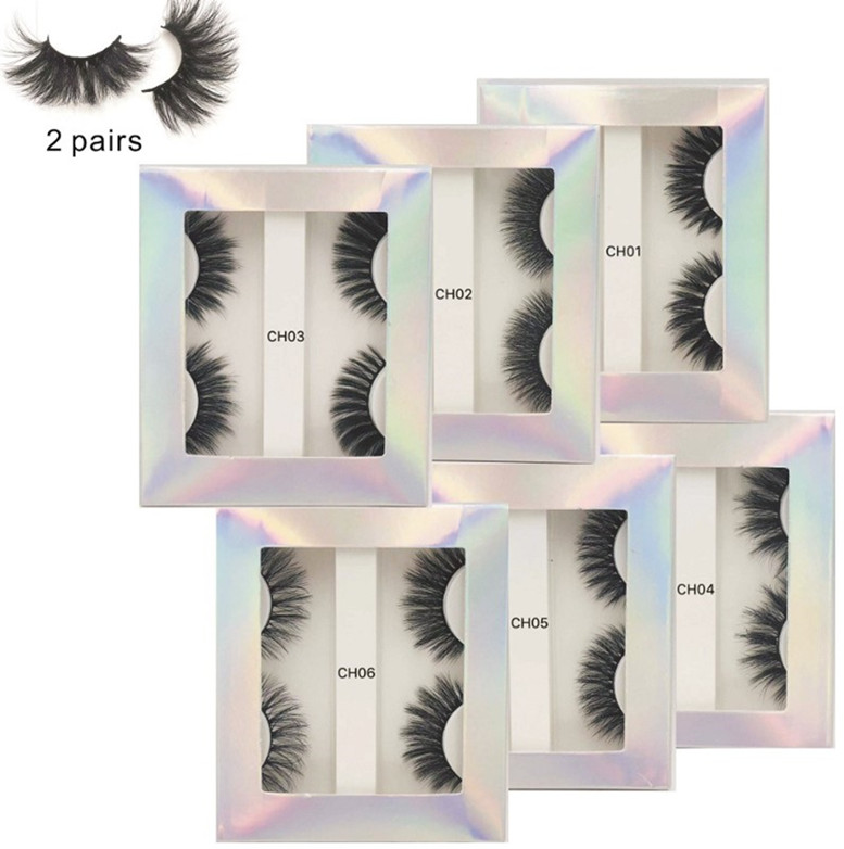 Livraison gratuite ePacket nouveaux coups de fouet en gros boîte d'emballage pas cher vison 3D cils 2 paires étiquette privée cil personnalisé 66