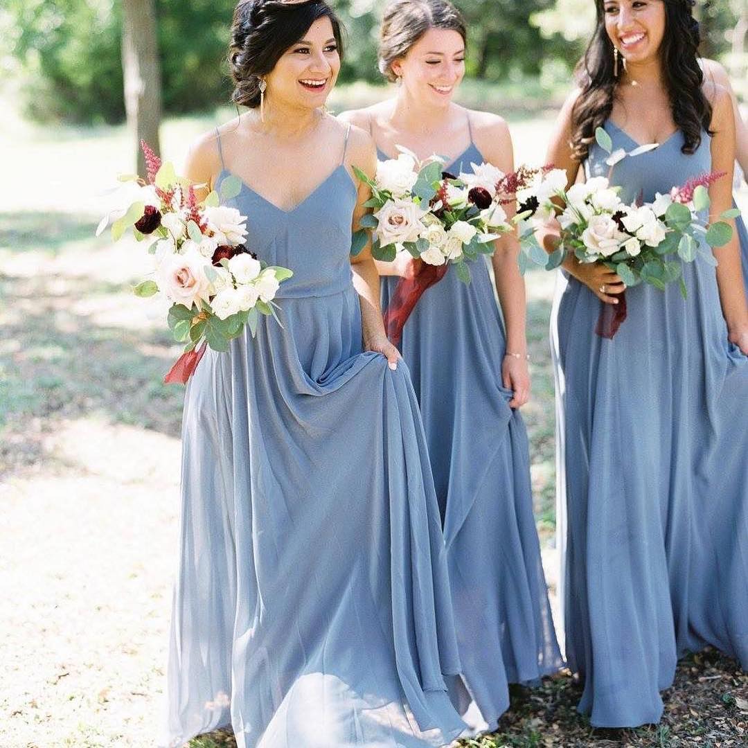 

Simple Design Spaghetti Straps Bridesmaid Dresses Chiffon Maid of Honor Dress for Wedding Party Custom Made