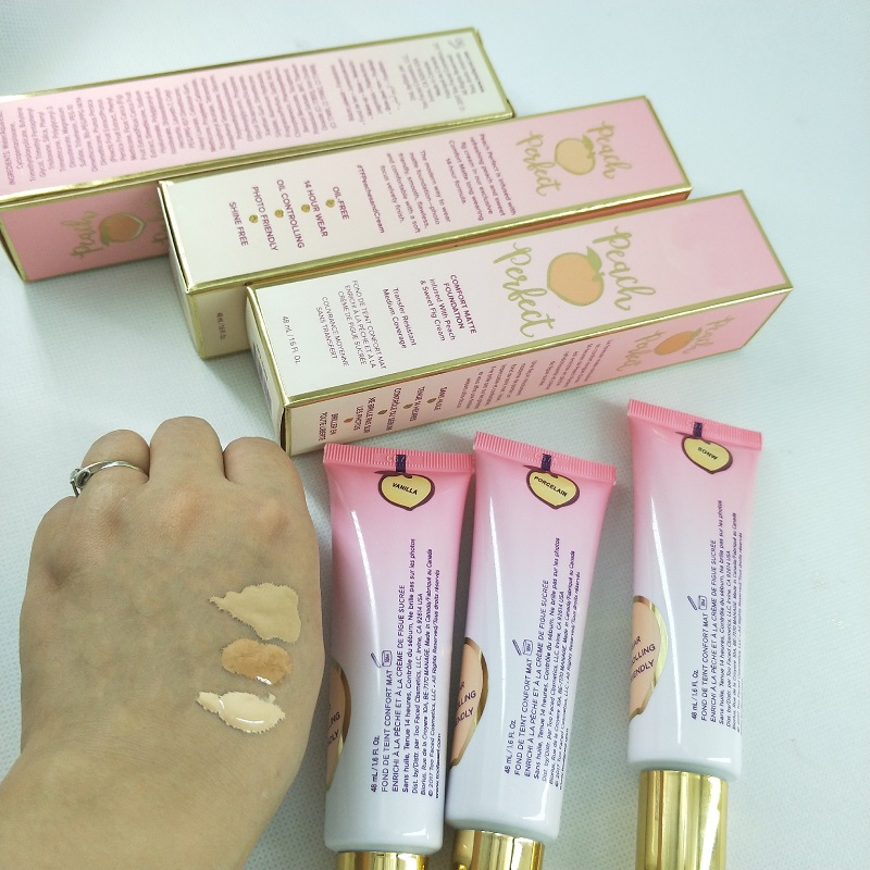 

Drop shipping Hot makeup Foundation Peach perfect comfort matte foundation 3colors 48ml Face cream Foundation High quality NO.1054, Customize