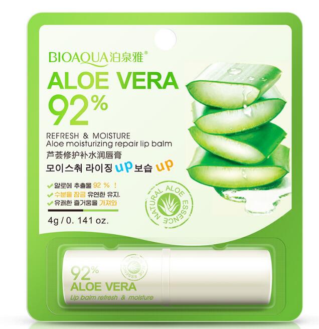 

BIOAQUA Face Skin Care Natural Aloe Repair Lip Balm Colorless Long Lasting Lips Skin nourishing Moisturizing Lips Balm