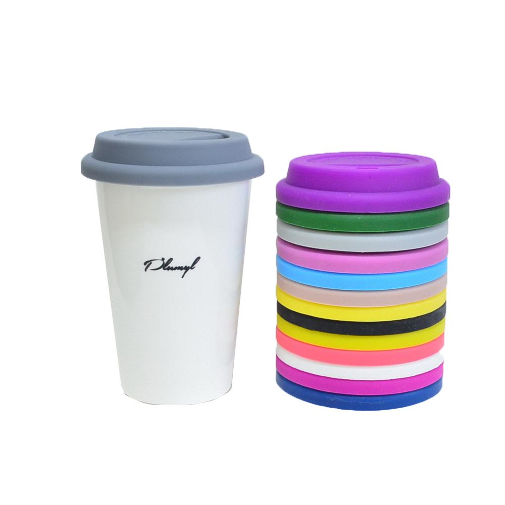 

9cm Silicone Cup Lids Creative Mug Cover Food Grade Reusable Tea Coffee Cup Lid Anti-dust Airtight Seal Cover for 12oz/16oz Cups