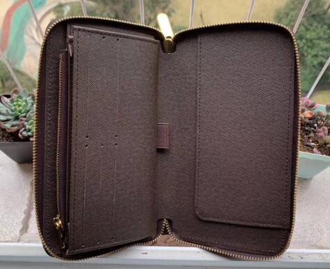 

Paris plaid style Designer mens wallet famous men luxury purse special canvas multiple short small bifold wallet, Brown