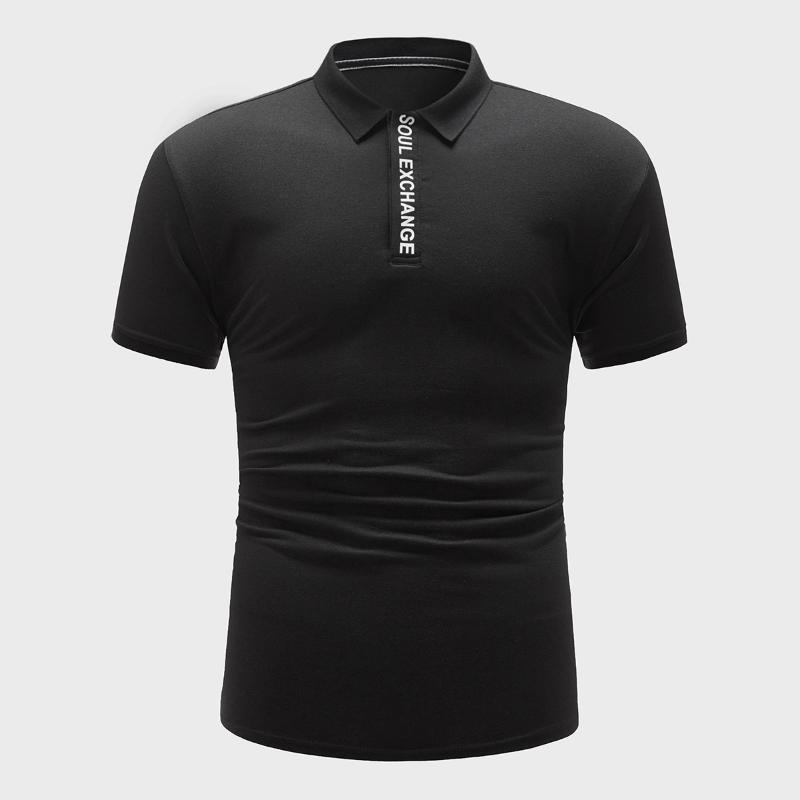 

Brand Summer 100% Cotton Men's Shirt Black Solid Color Short Sleeve Tops Cool Casual Eurocode Male Plus Size Hight Quality, As pic