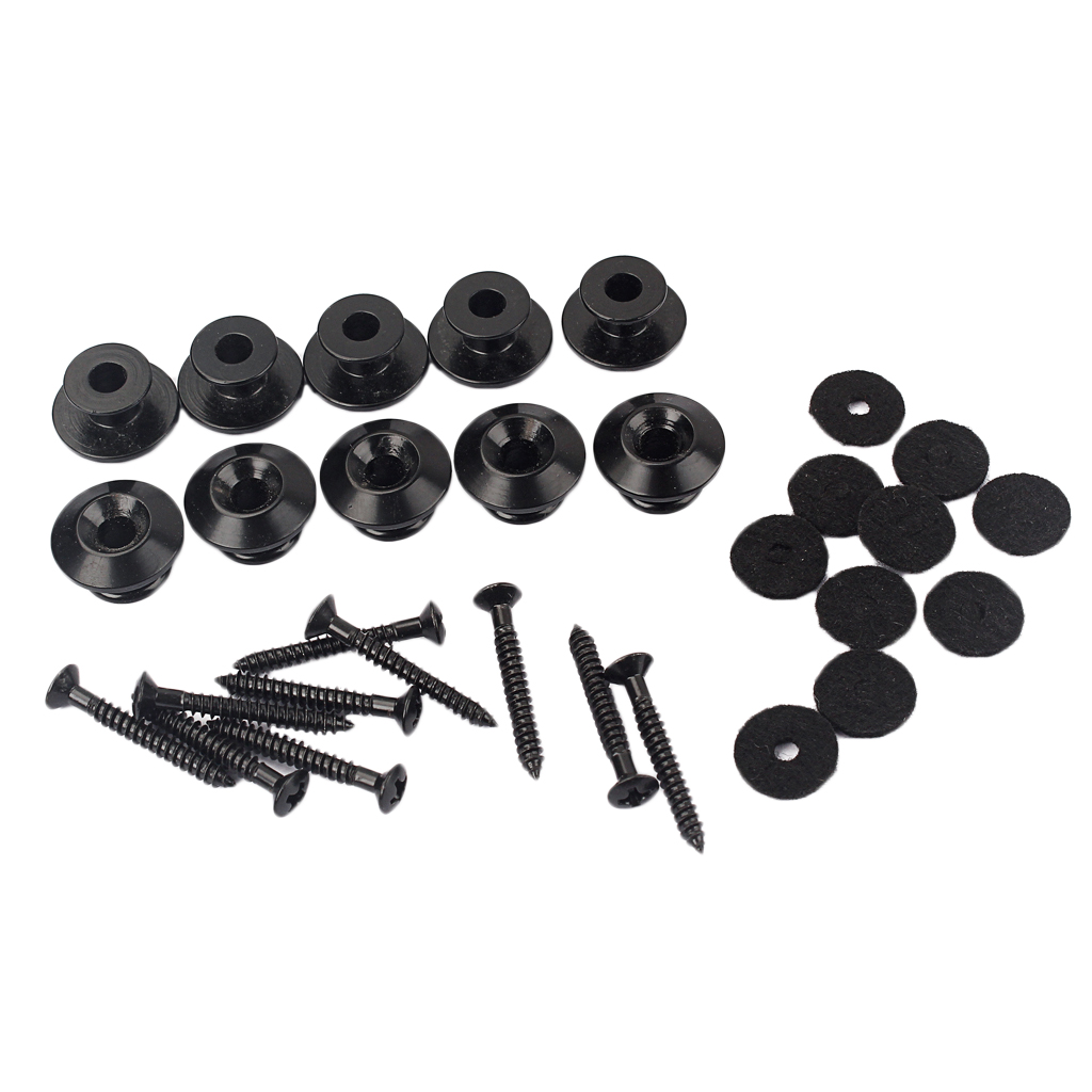 

GI18 10pcs Strap Button with Screws Strap Lock Belt Buckle Button for Guitar Ukulele Mandolin, Black;brown