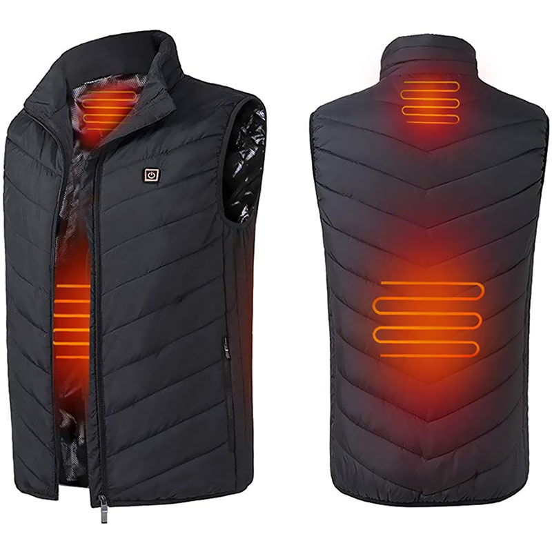 

Winte Jacket Washable Usb Charging Heating Warm Vest Control Temperature Outdoor Camping Hiking Golf Smart Hoodie Heated Vest, Black