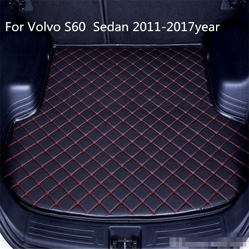 

For Volvo S60 Sedan 2011-2017year s Car Anti-skid Trunk Mat Waterproof Leather Carpet Car Trunk Mat Flat Pad