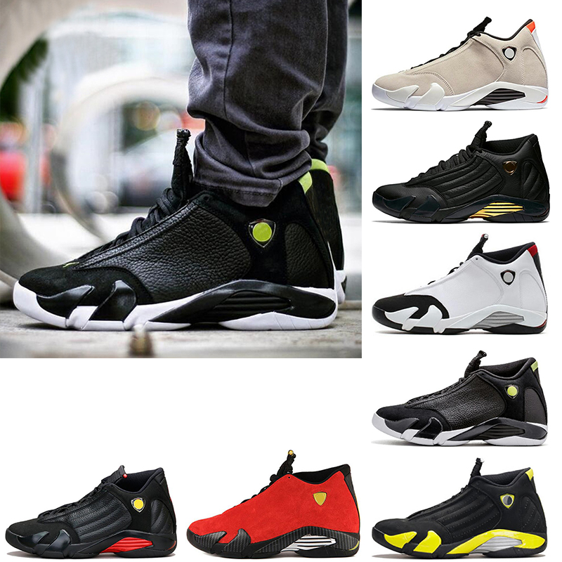 

14 14s Basketball Shoes Men Purple last shot Black Fusion Varsity Red XIV Playoffs mens trainers Sports Sneakers Size 7-13, Desert sand