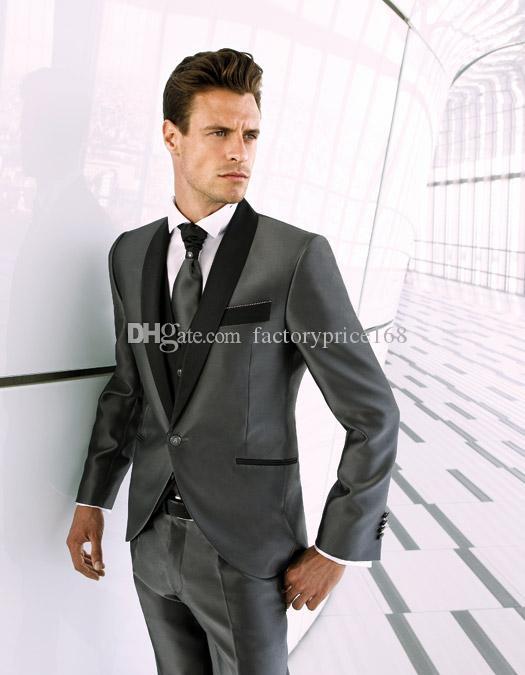 

Fashionable One Button Groomsmen Shawl Lapel Groom Tuxedos Men Suits Wedding/Prom/Dinner Best Man Blazer(Jacket+Pants+Tie+Vest) A353, Same as image