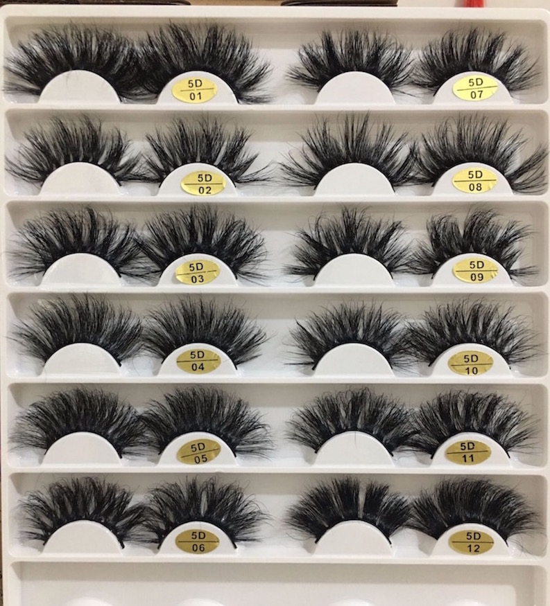 

25mm long 3D mink hair false eyelashes to make eyelash lengthening version by hand 5 sets