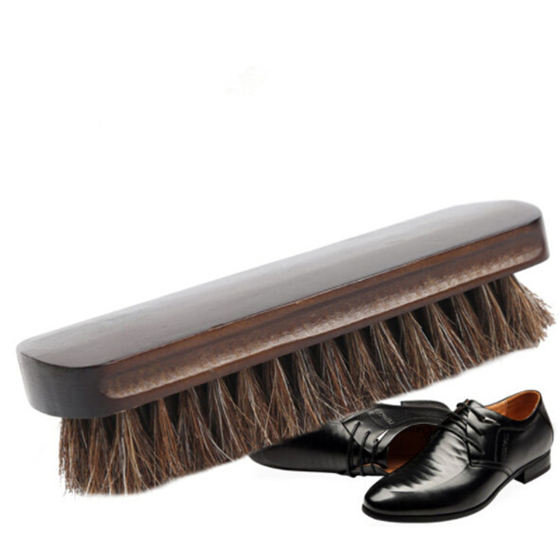 

Horsehair Shoe Brush Polish Wood Handle Natural Leather Real Horse Hair Soft Polishing Tool Boot Polish Clean Tools