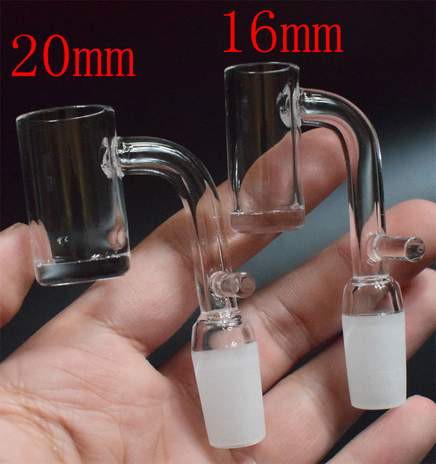 

16mm 20mm OD Quartz Enail Banger With Hook Female Male 10mm 14mm 18mm Quartz E Nail Banger Nails For Coil Heater Glass Bongs