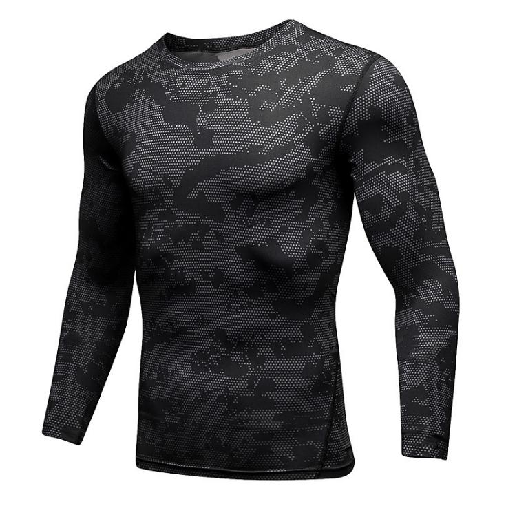 

HOT 2019 autumn winter sport skinny tights GYM jogging camouflage black white running football basketball training t shirts men