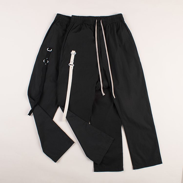 

Owen Seak Men Pants Gothic Men' Clothing Sweatpants Autumn Women Solid Loose Pants Size XL, Black