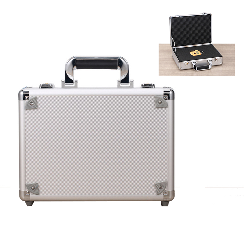 

Toolbox Portable Aluminum Tool Box Instrument Box Safety Storage Case Instrument Suitcase with Sponge 330x240x100mm