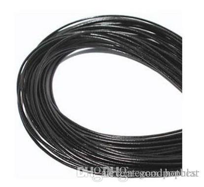 En gros 1mm Blackserers livraison gratuite véritable rond 100% vache en cuir véritable bijoux cordon chaîne pour Bracelet collier u3463 e23