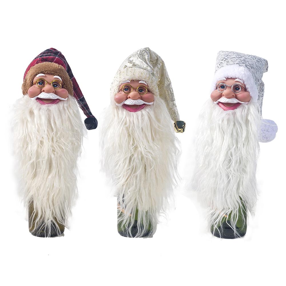 

Silicone Santa Claus With Hat Christmas Decorations Tree Toy Doll Hang Ornaments Xmas Decorations For Home