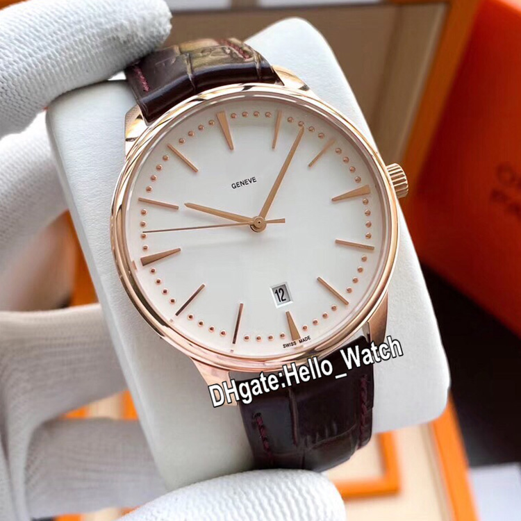 

New 40mm Patrimony 85180/000R-9248 Mens Asian Automatic Watch 85180 White Dial Rose Gold Case Leather Strap Sport Watches Hello_watch 4Color, Waterproof service