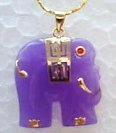 

Charming! 25x25mm Purple Jade Elephant Pendant Necklace Grade