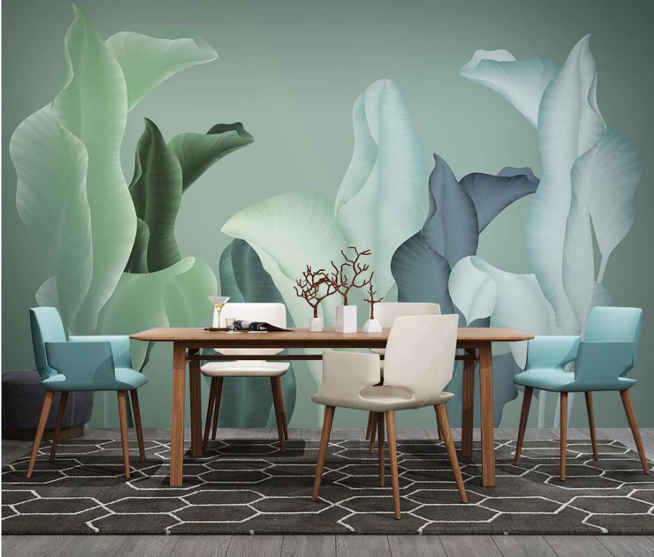 

AINYOOUSEM Nordic modern minimalist tropical plant leaf background papier peint papel de parede wallpaper 3d wallpaper stickers, As pic