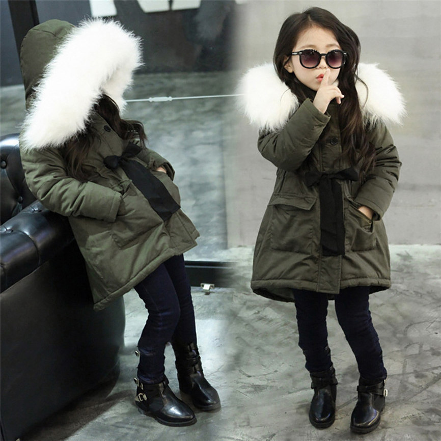 

Christmas kids winter coats girls green cotton-padded Hoodie jacket outwear clothes large woolen collars and pile thickening children's coat, Pls pay the different