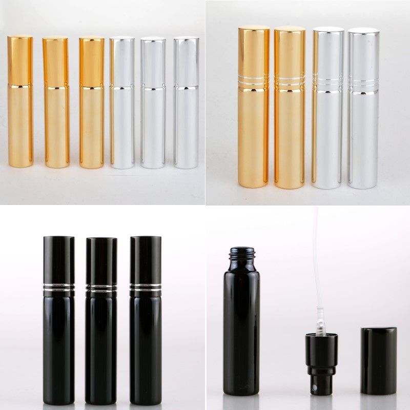 

10ml Perfume Liquid Make up Refillable Bottle Container Electroplated UV Glass tube Spray Perfume Sub-bottle F2452