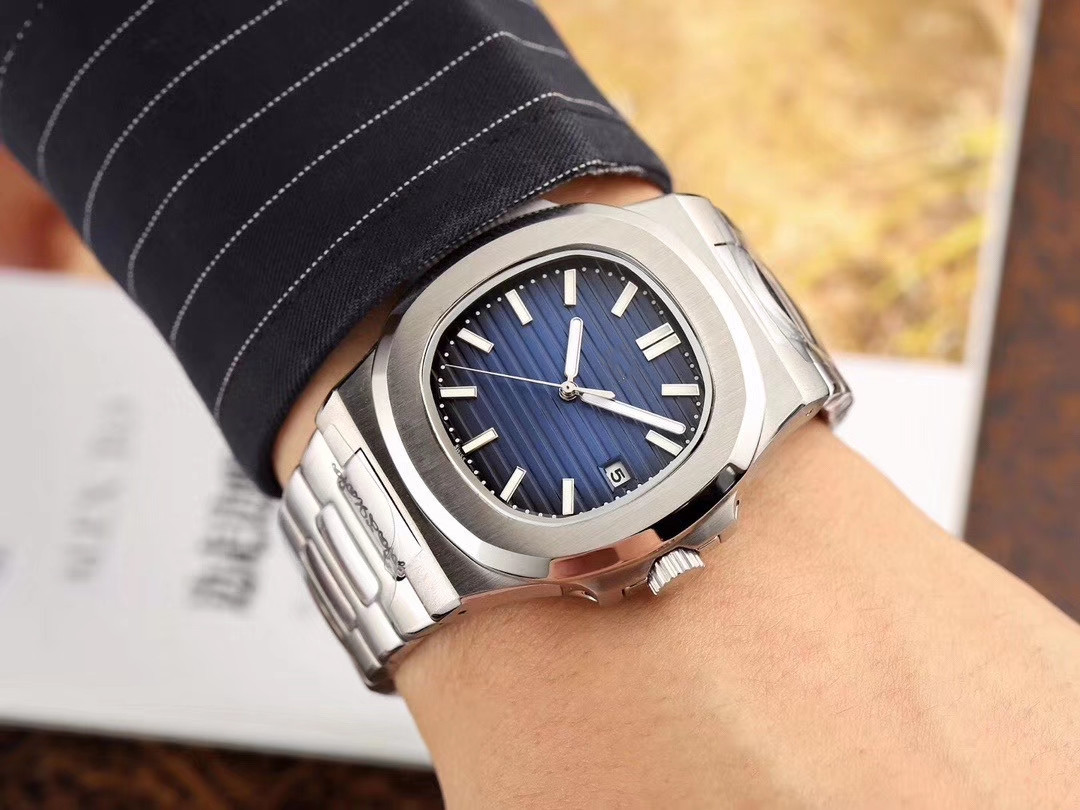 

Top Nautilus Watch Men's Automatic Luxury Watch 5711 Silver Strap 40mm Stainless Steel Men's Mechanical Self-wind Watch Date wristWatch