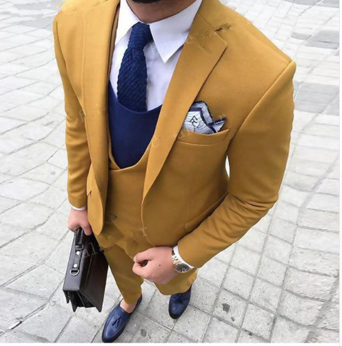 

Handsome Groomsmen Notch Lapel Groom Tuxedos Mens Wedding Dress Man Jacket Blazer Prom Dinner 3 Piece Suit(Jacket+Pants+Tie+Vest) A18, Same as image