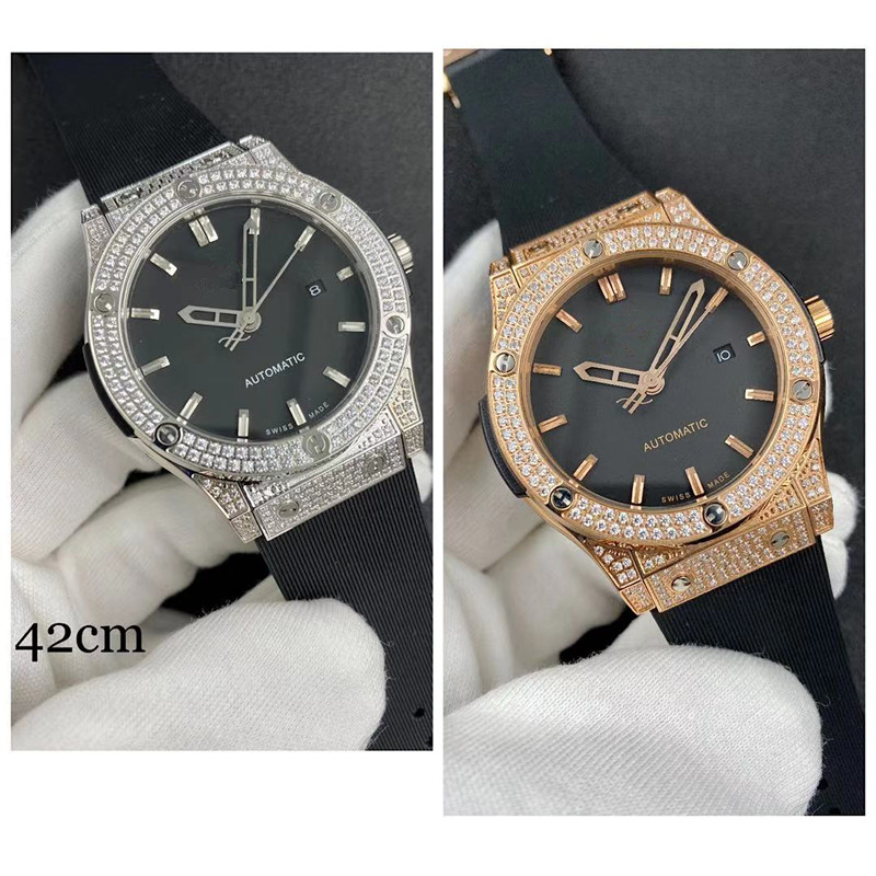 Luxry high quality 565.zx.1170.lr black date dial Silver Diamond case Asia 2813 automatic men's watch rubber belt brand sports watch-image-534450720