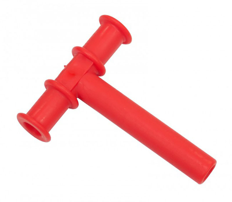 

T Shape Chew Tube Sensory Toys Chewy Teether Tube for Kids Children Autism ADHD Special Needs Red Color