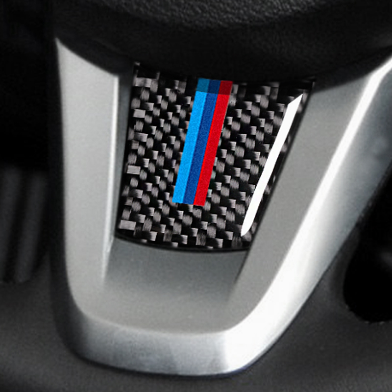 

For bmw z4 Carbon fiber Modification Car interior stickers Steering Wheel M stripe Emblem Stickers Car Styling for e89 2009-2015