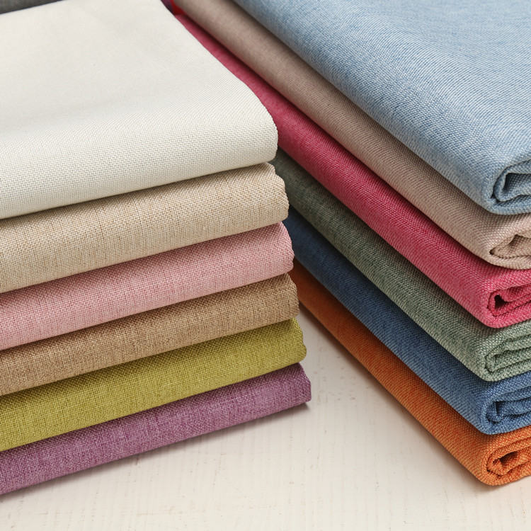 Wide 59" Thick Cotton Linen Upholstery Sofa Cushion Cover Fabric DIY Matreial By the Yard-image-537394545