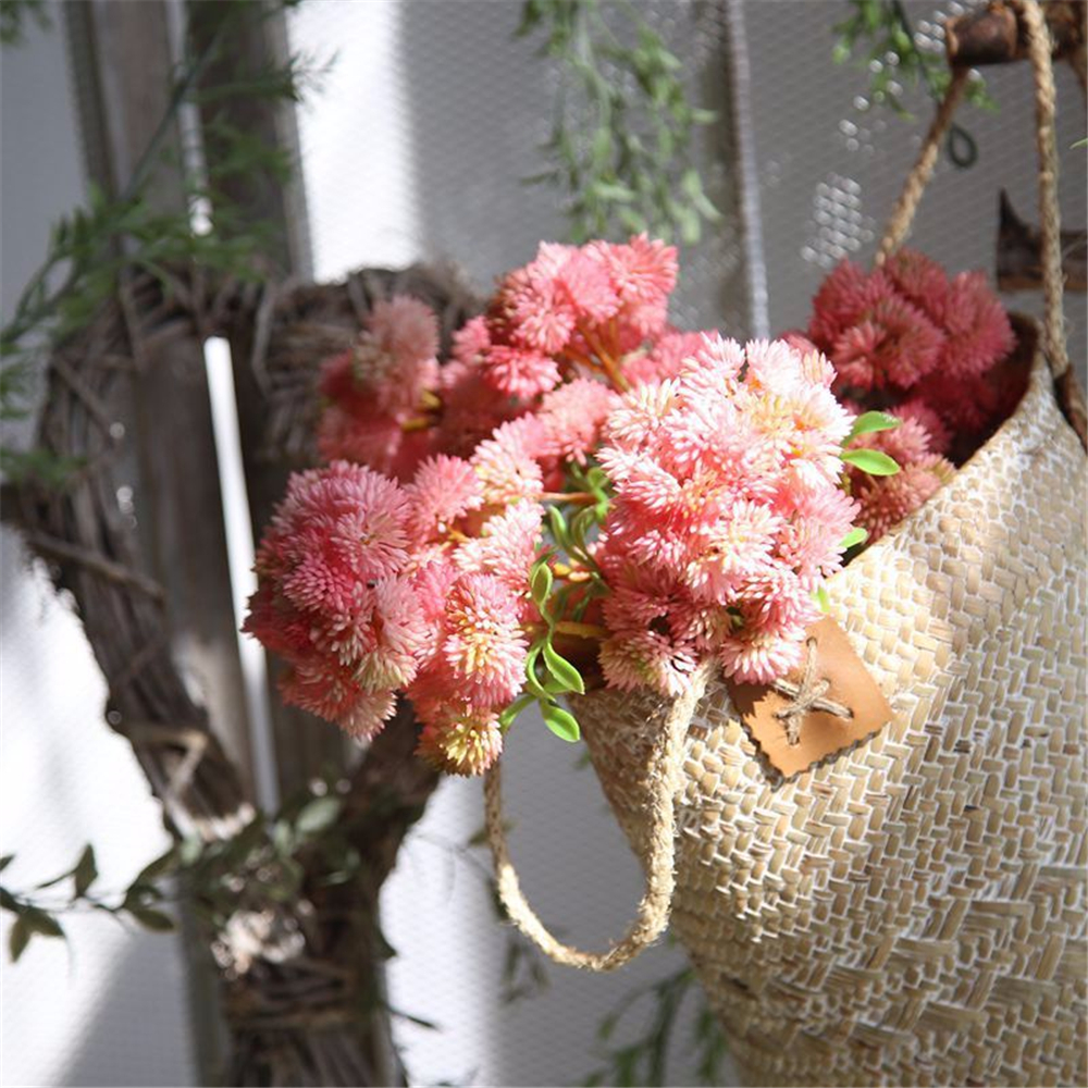 

2pcs/lots Plastic Artificial Succulent Flowers Bouquet Wedding Home Party Tables Decoration Fake Cauliflower Plants Flower, Orange