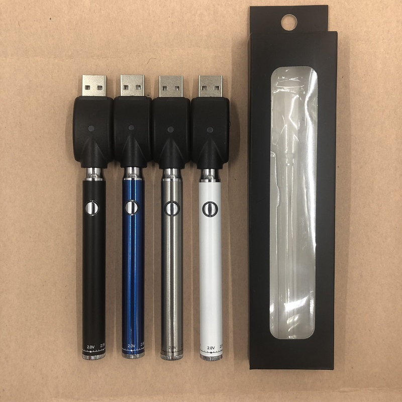 

Preheat Variable Voltage Battery 400mah Twist Slim Vape Pen Fit 510 Thread Atomizers CE3 Tank Cartridges 2.0-4.0v