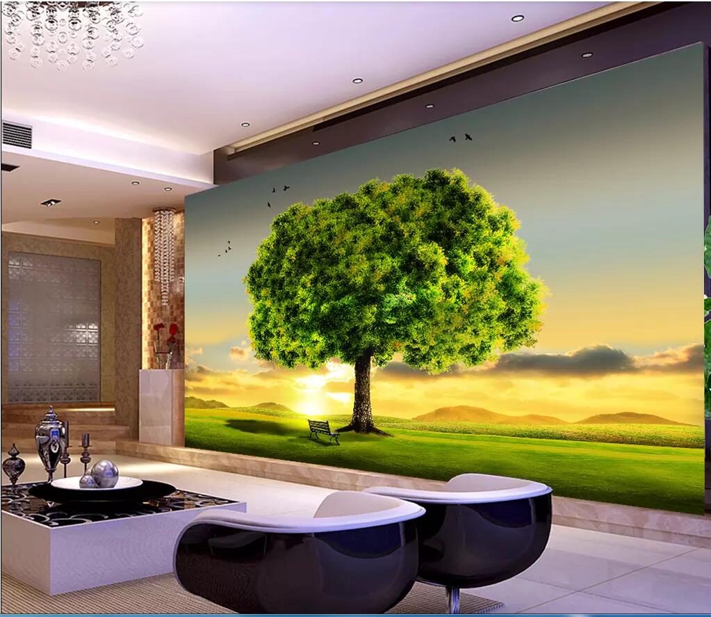 

3d room wallpaper cloth custom photo mural Fantasy beautiful high-definition tree mood wall decoration painting wallpaper for walls 3 d, Non-woven fabric