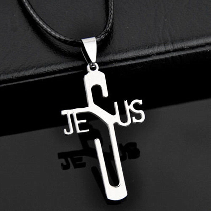 

Wholesale 10pcs/lot Cool Stainless Steel Jesus cross Pendants Necklace for men women's jewelry gifts ST06