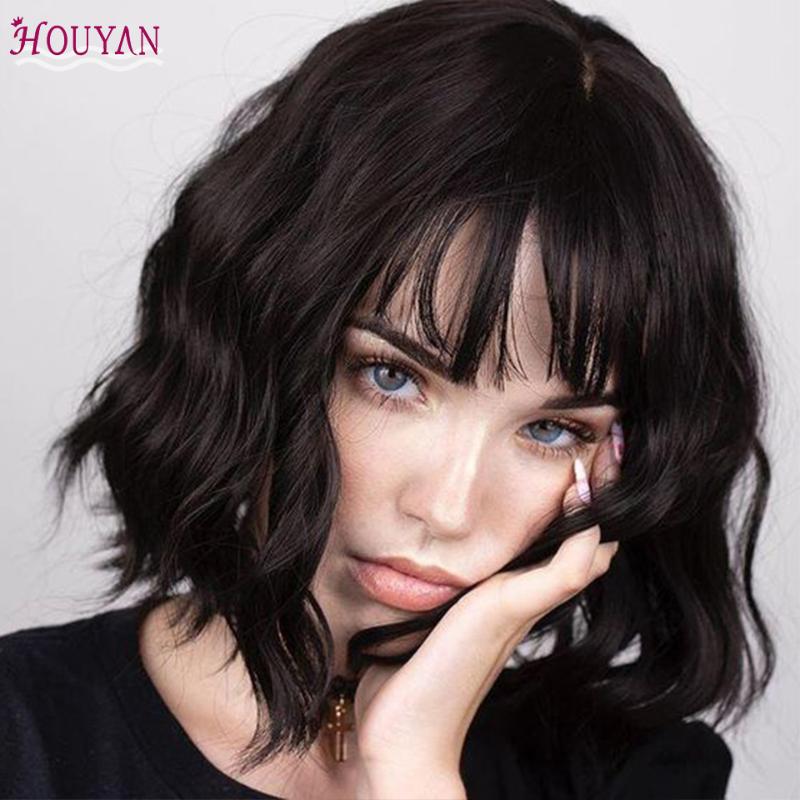 

HOUYAN Short hair curl wig ripple style full head wig heat-resistant synthetic wave short hair, Boteng