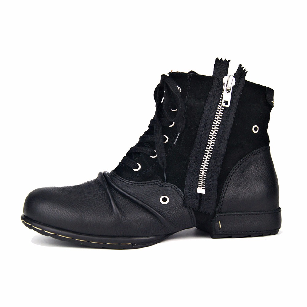 

Men Boot Genuine Leather Men Shoes Handmade Ankle Boots Classic Outdoor Winter Shoes Boot, Black