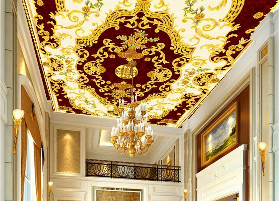 

3d ceiling murals wallpaper custom photo European mosaic pattern carpet living room home decor 3d wall murals wallpaper for walls 3 d, Customize