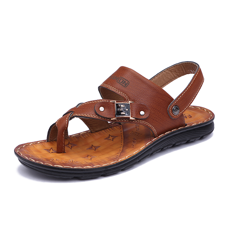 

vietnam cuero sandals-men beach leather erkek shoes sandales playa rasteira homme deportivas for sandalle summer verano rubber, Yellow