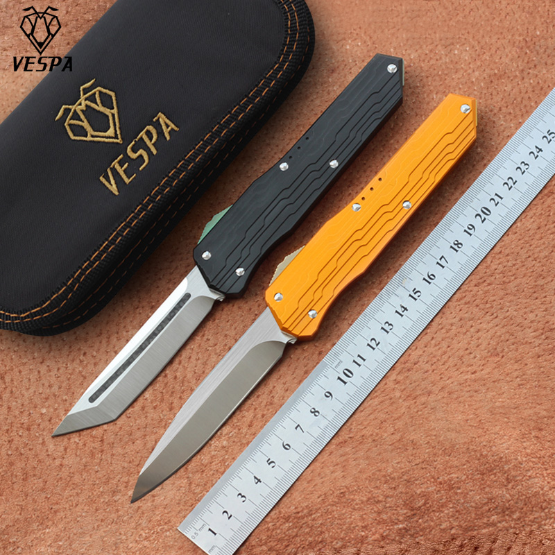 

Free shipping,High quality VESPA Version folding Knife Blade:M390 Handle:7075Aluminum+TC4,Outdoor camping survival knives EDC tools