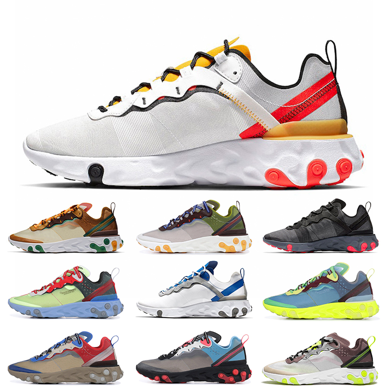 

Epic React Element 87 55 Running Shoes for Men Women Tour Yellow Orange Pee Thunder Blue Undercover Mens Trainers Sports Runners Sneakers, A35 white red 40-45