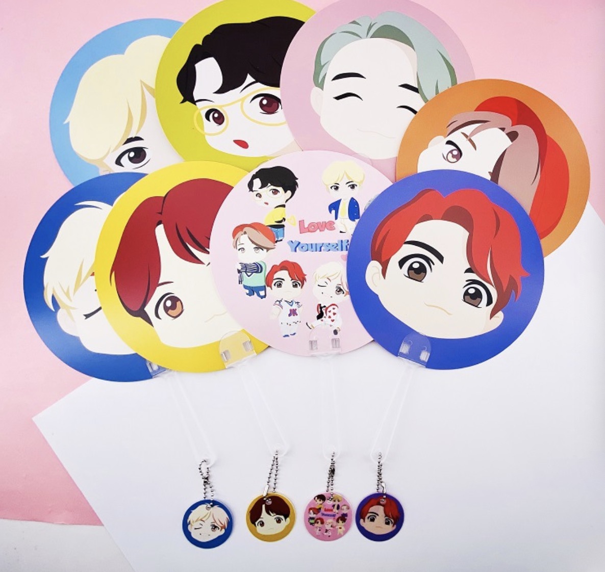 

14pcs/lot free shipping bts flash shop fan