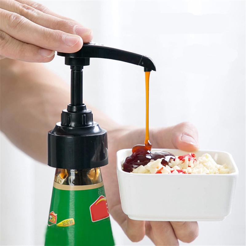 

Ketchup Pressure Oil Sprayer Syrup Bottle Nozzle Household Oyster Sauce PP Pump Injector Push-type Handy Tools Kitchen Accessory