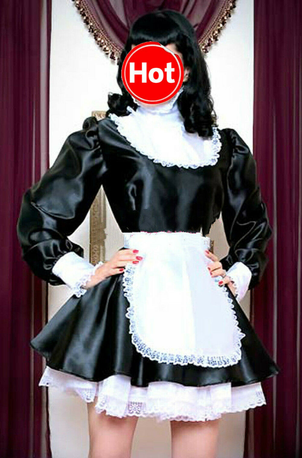 

Sissy Maid Dress Satin dress maid Uniform Tailor-made cosplay